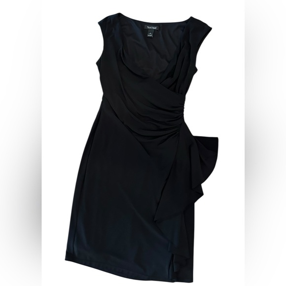 WHBM White House Black Market Black Midi Dress Size 6 Worn Once - Picture 1 of 6